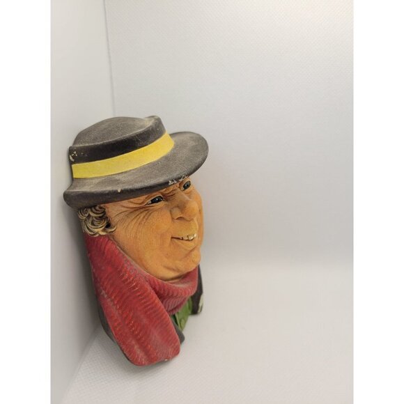 Tony Weller Bosson England Chalkware Wall Hanging Head - Picture 3 of 6